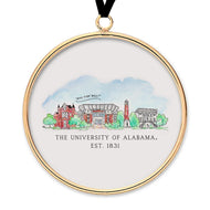 Alabama Skyline Brass & Glass Ornament