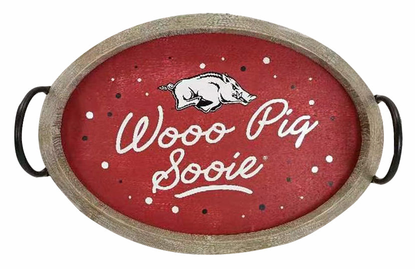 Arkansas Spirit Wood Oval Tray