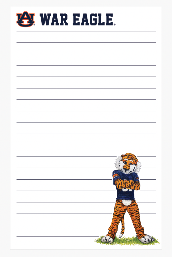 Auburn Mascot 5x8 Notepad
