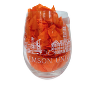 Clemson Skyline Wine Glass