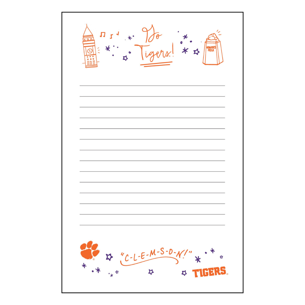 Clemson Confetti 5x8 Notepad