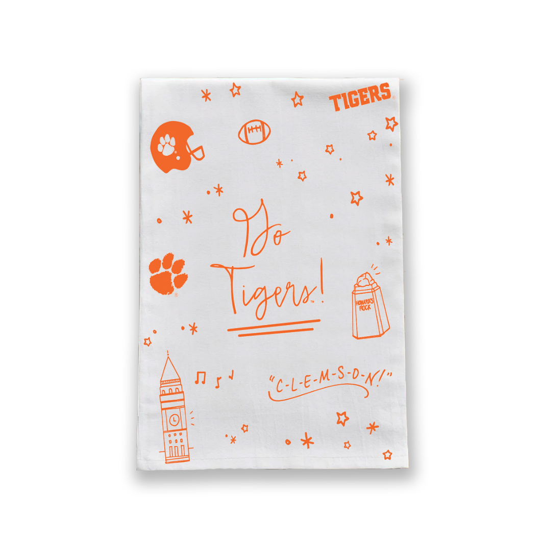 Clemson Confetti Tea Towel