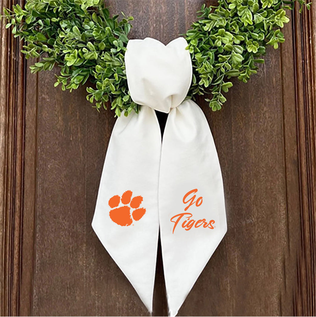 Clemson Printed Logo Wreath Sash