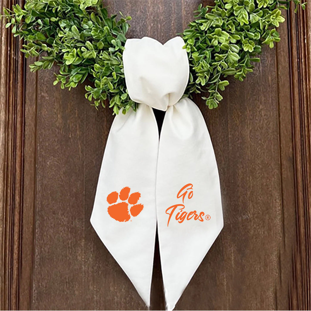 Clemson Logo Embroidered Wreath Sash