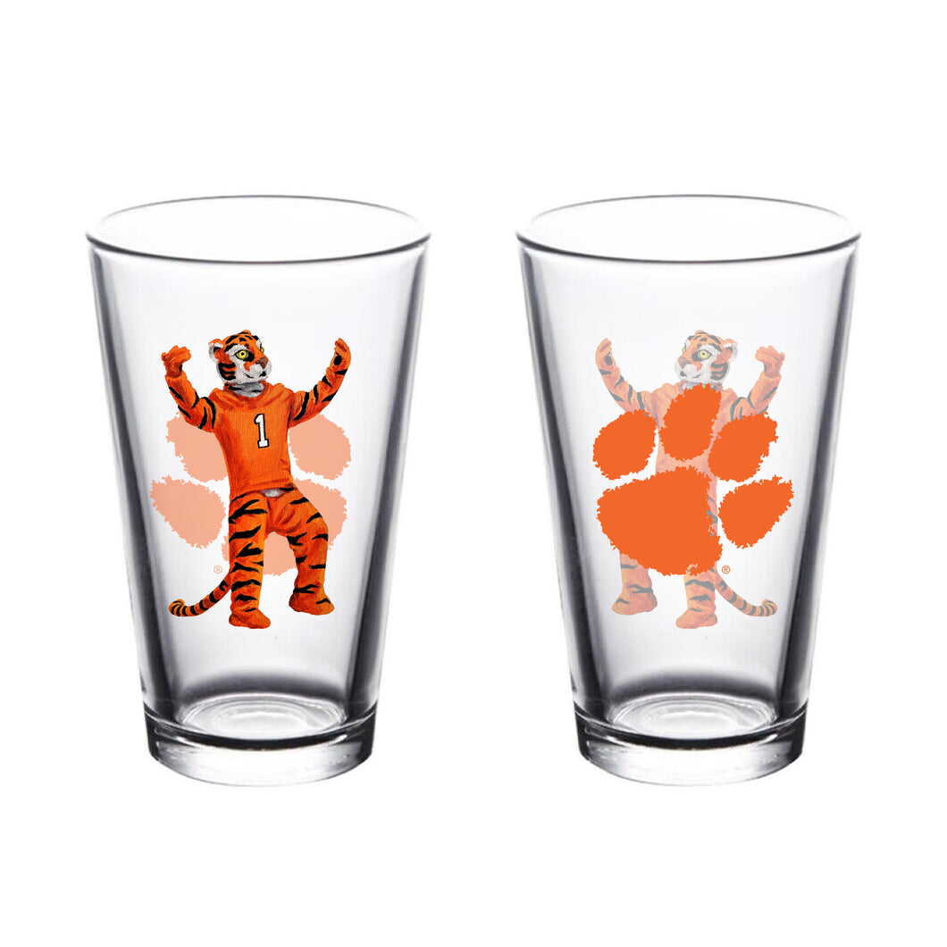 Clemson Mascot Pint Glass