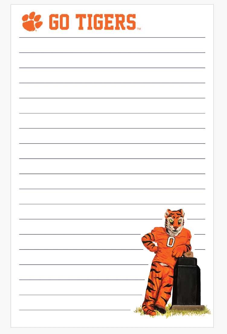 Clemson Mascot 5x8 Notepad