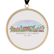 Florida Skyline Brass & Glass Ornament