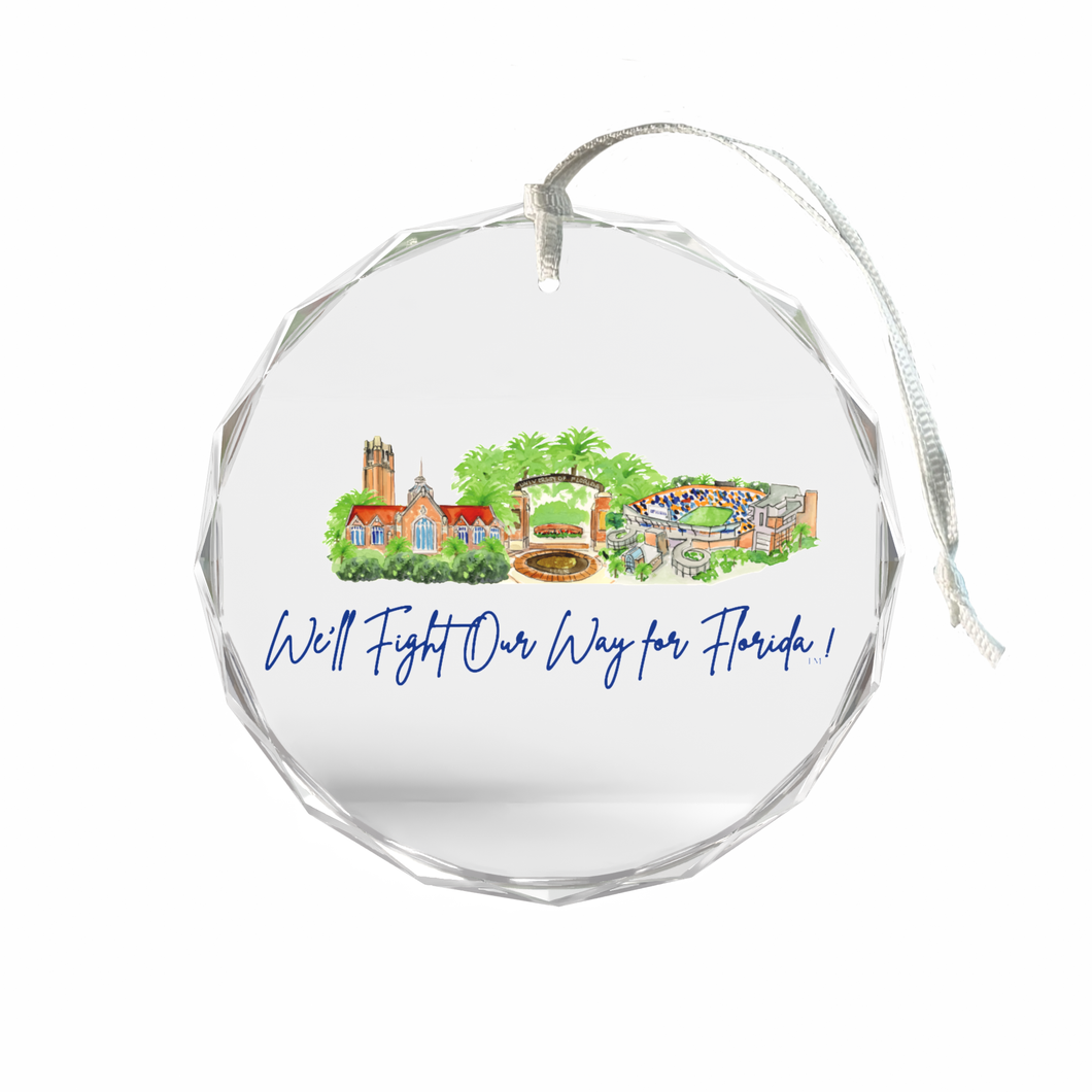 Florida Landmark Glass Ornament