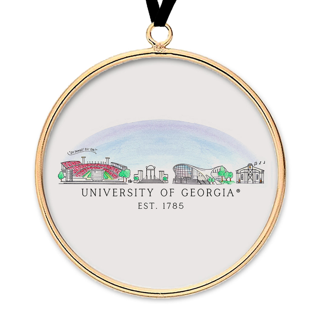 Georgia Skyline Brass & Glass Ornament