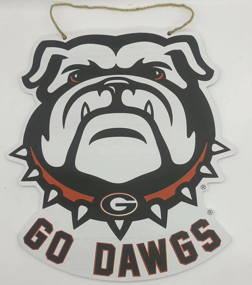 Georgia Mascot Wood Door Hanger
