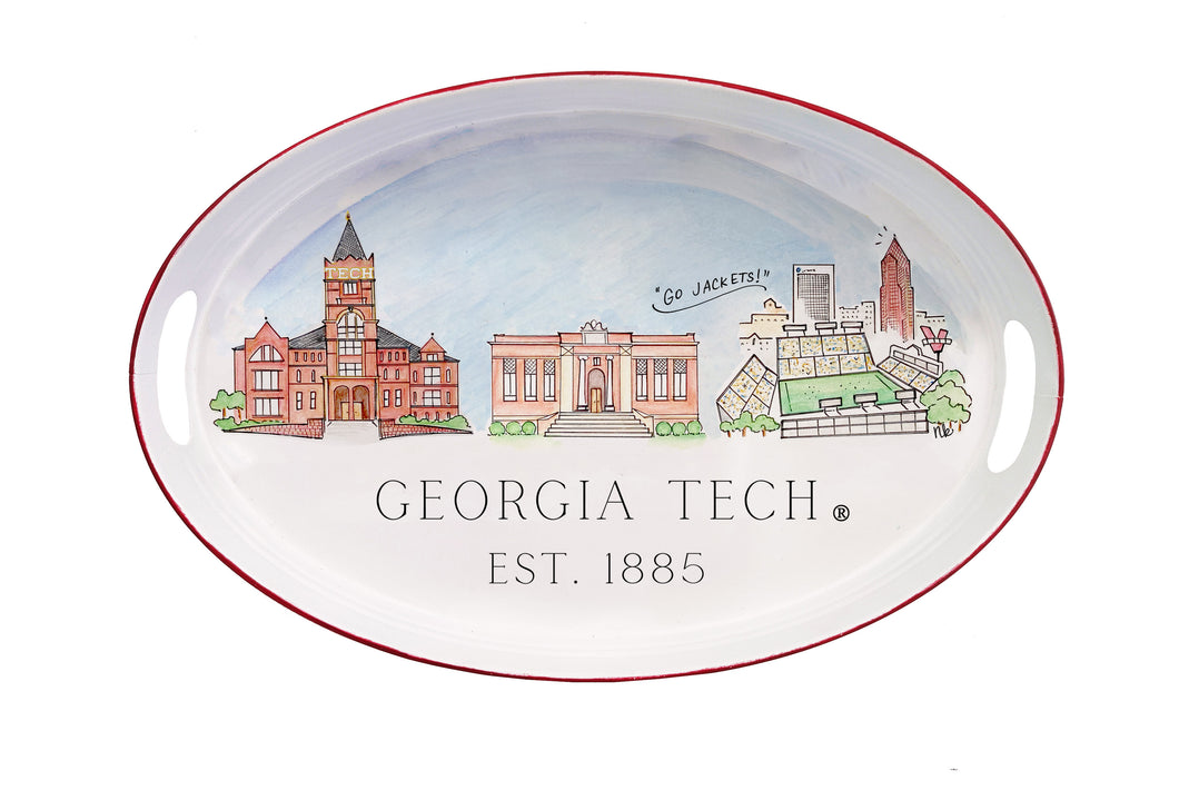 Georgia Tech Skyline Oval Tray
