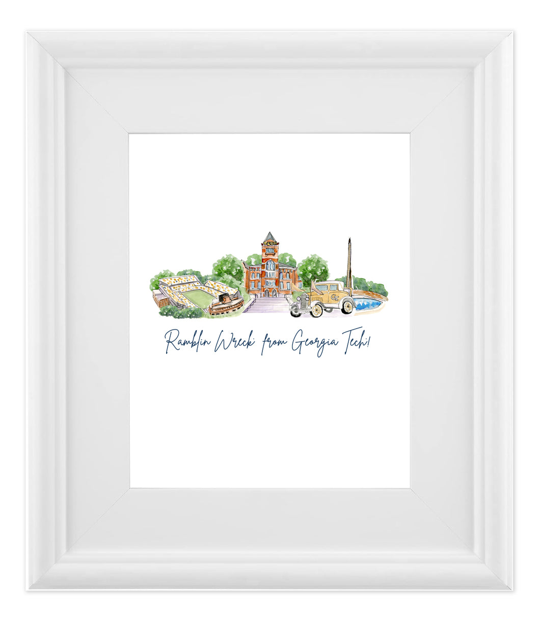 Georgia Tech Landmark 8x10 Print