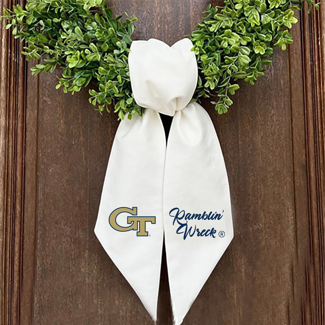 Georgia Tech Printed Logo Wreath Sash