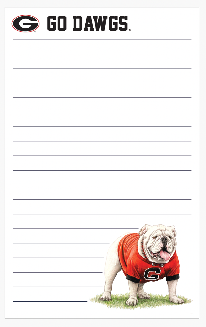 Georgia Mascot 5x8 Notepad