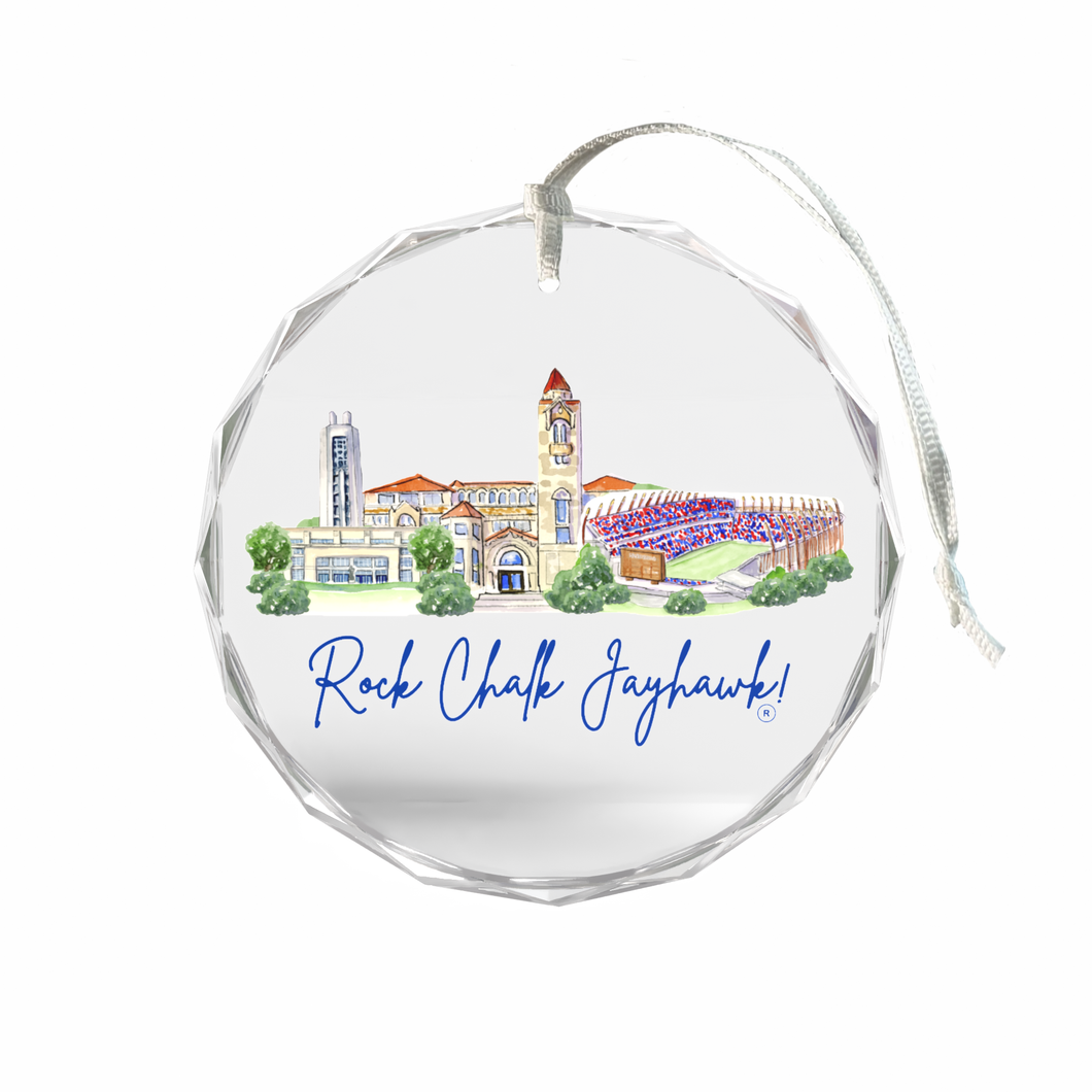 Kansas Landmark Glass Ornament