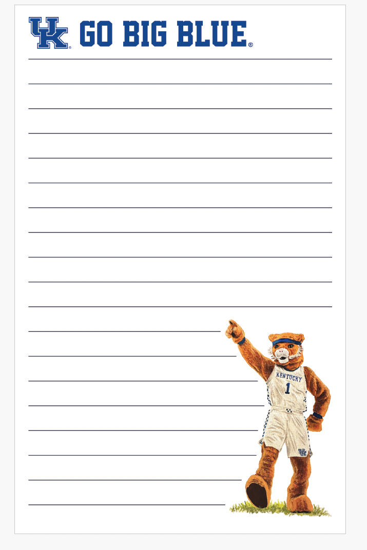 Kentucky Mascot 5x8 Notepad