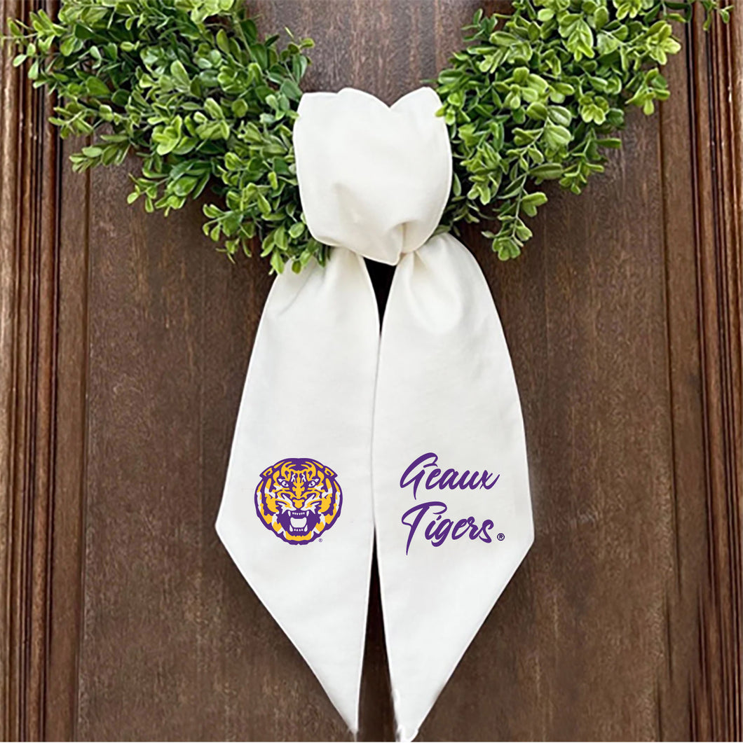 LSU Printed Logo Wreath Sash