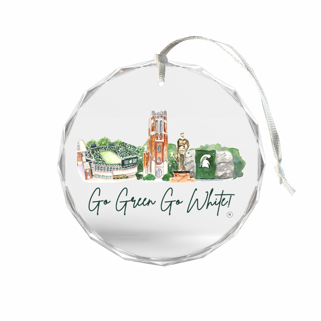 Michigan State Landmark Glass Ornament