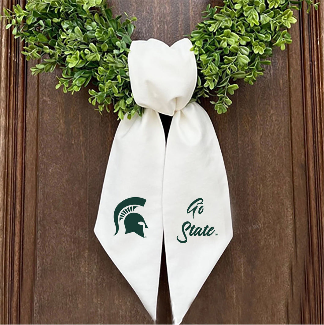 Michigan State Printed Logo Wreath Sash