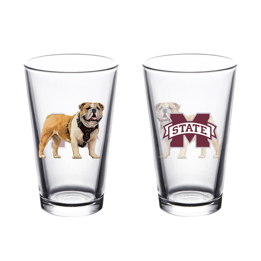 Mississippi State Mascot Pint Glass