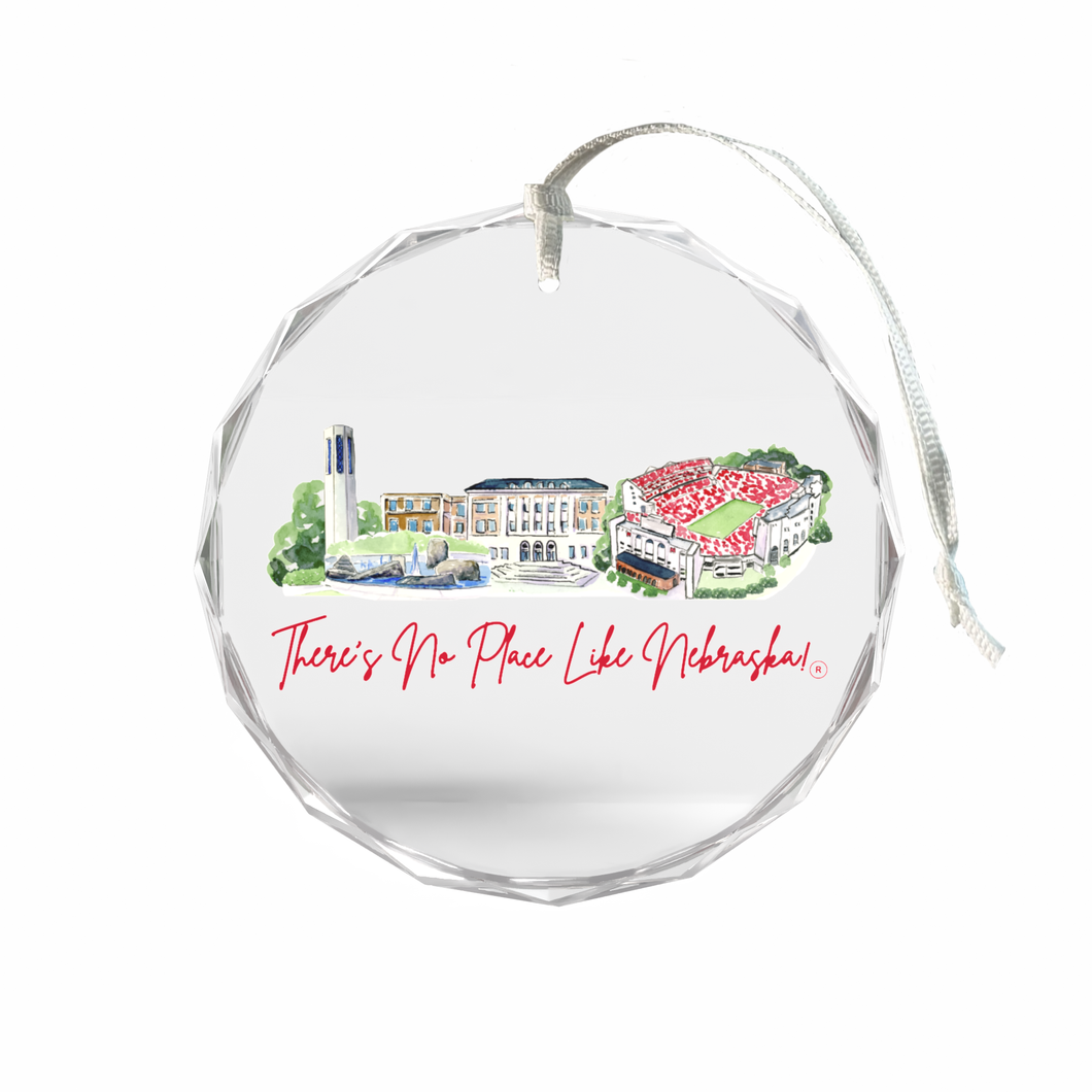 Nebraska Landmark Glass Ornament