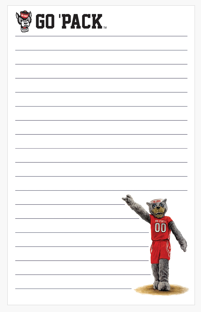 NC State Mascot 5x8 Notepad