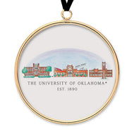 Oklahoma Skyline Brass & Glass Ornament