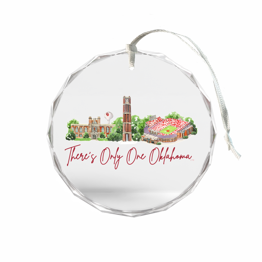 Oklahoma Landmark Glass Ornament
