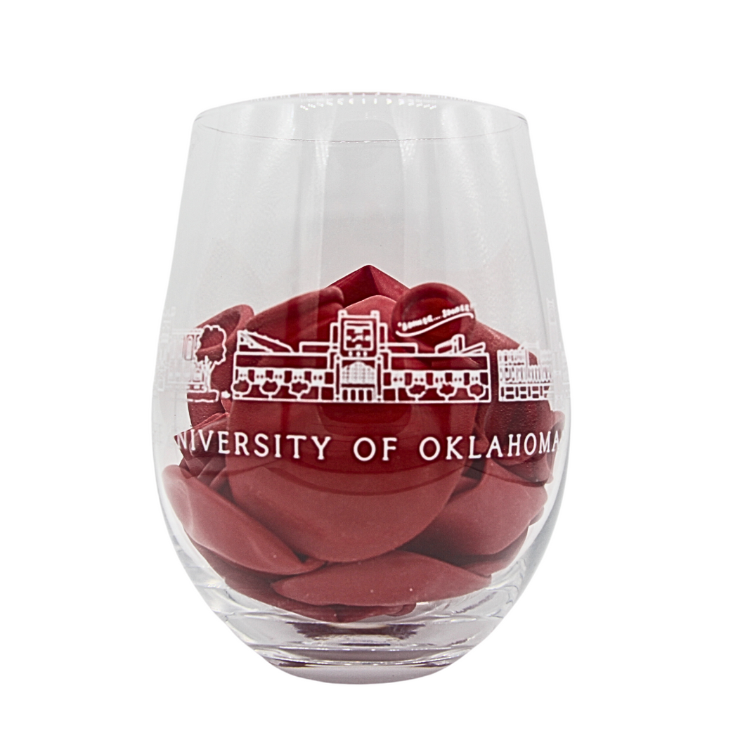 Oklahoma Skyline Stemless Glass