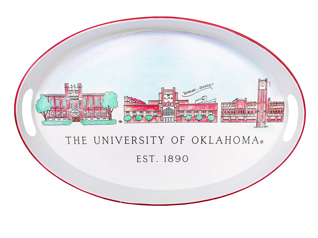 Oklahoma Skyline Oval Tray