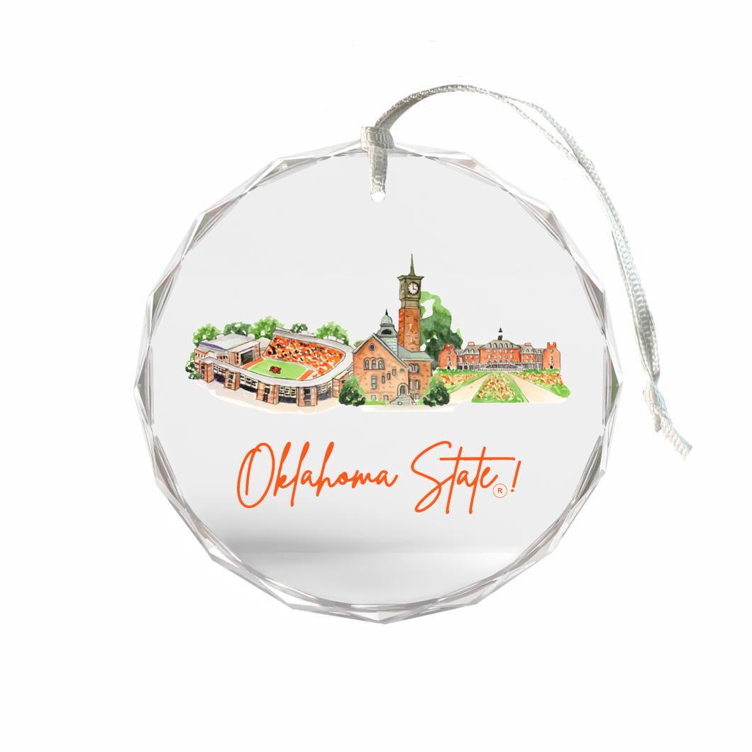 Oklahoma State Landmark Glass Ornament