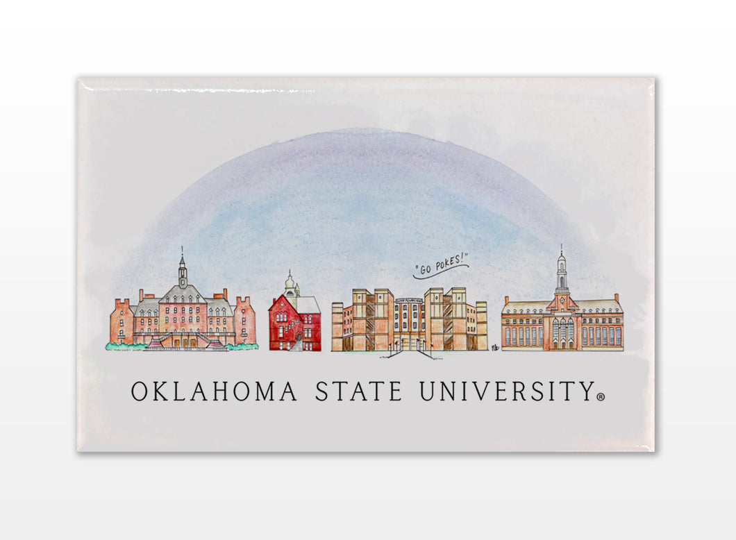 Oklahoma State Skyline Magnet