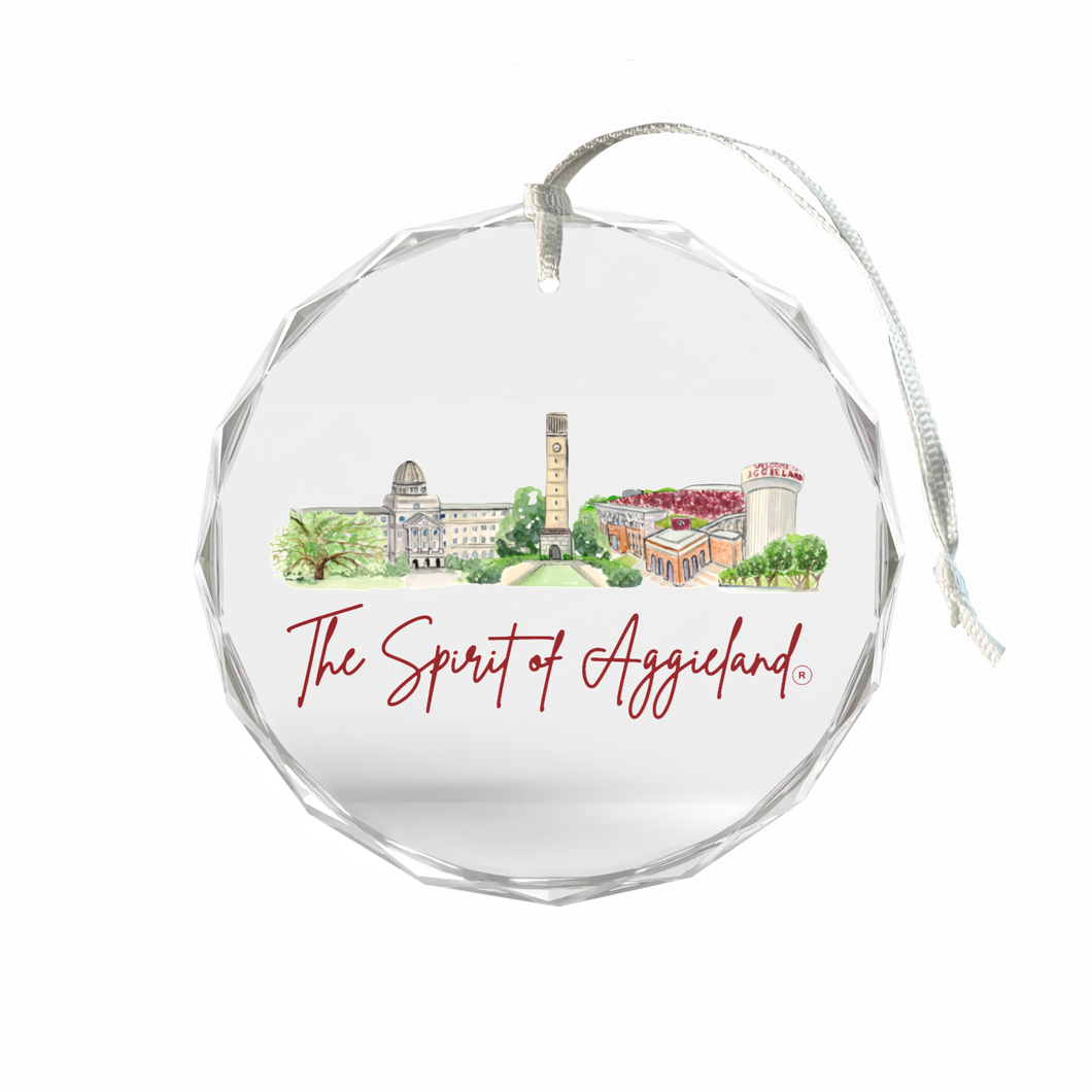 Texas A&M Landmark Glass Ornament