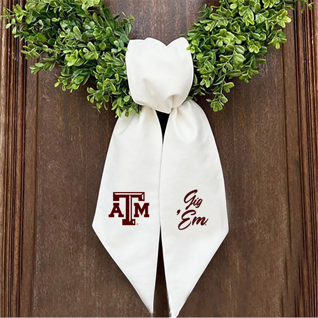Texas A&M Printed Logo Wreath Sash