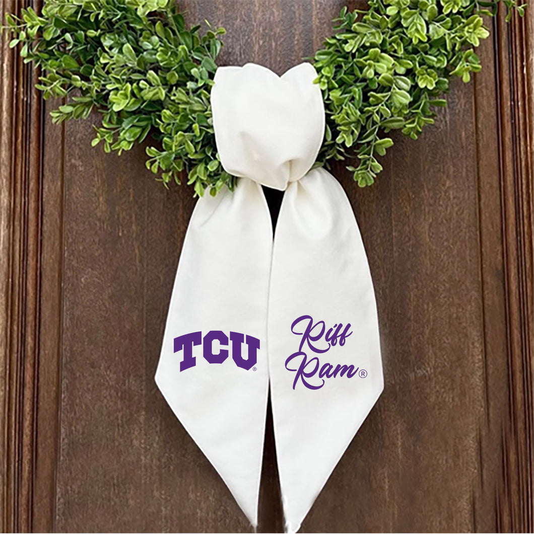 TCU Printed Logo Wreath Sash