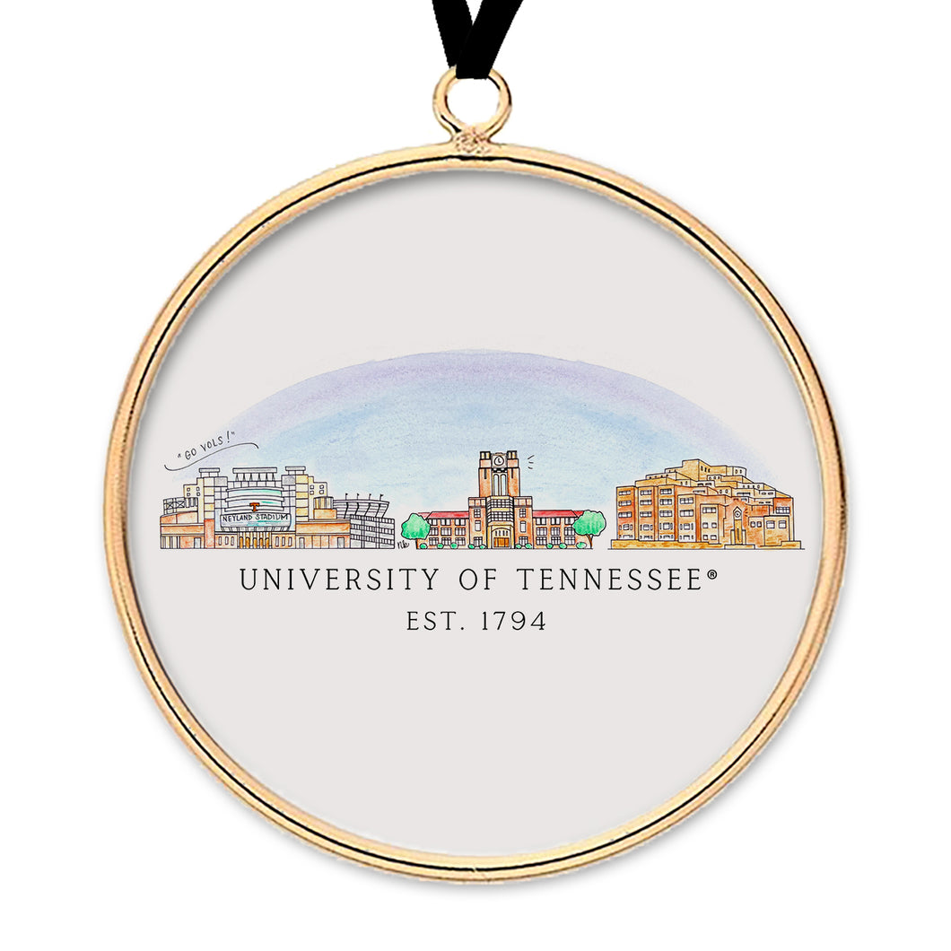 Tennessee Skyline Brass & Glass Ornament