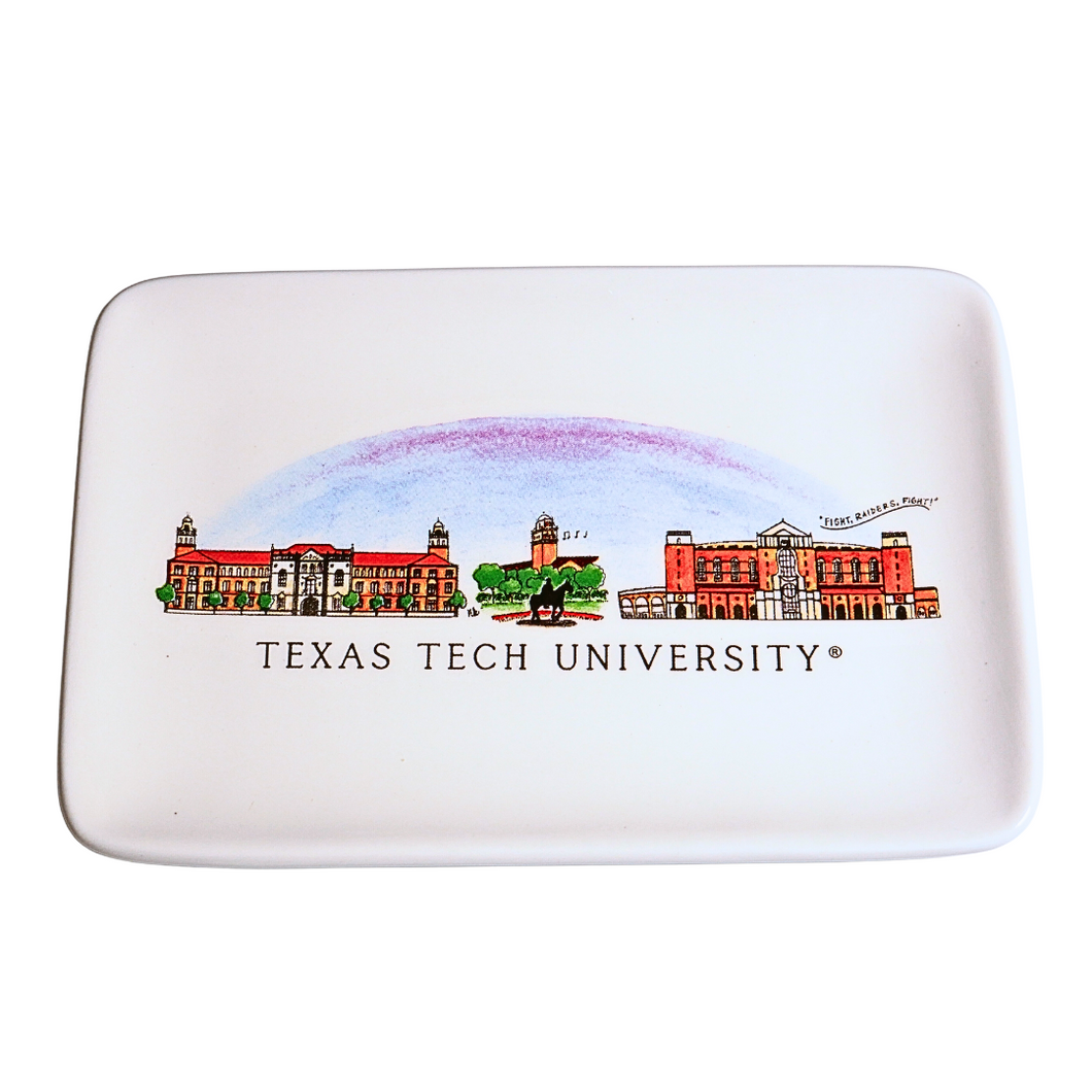 Texas Tech Skyline Ceramic Trinket Tray