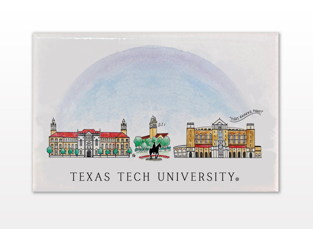 Texas Tech Skyline Magnet
