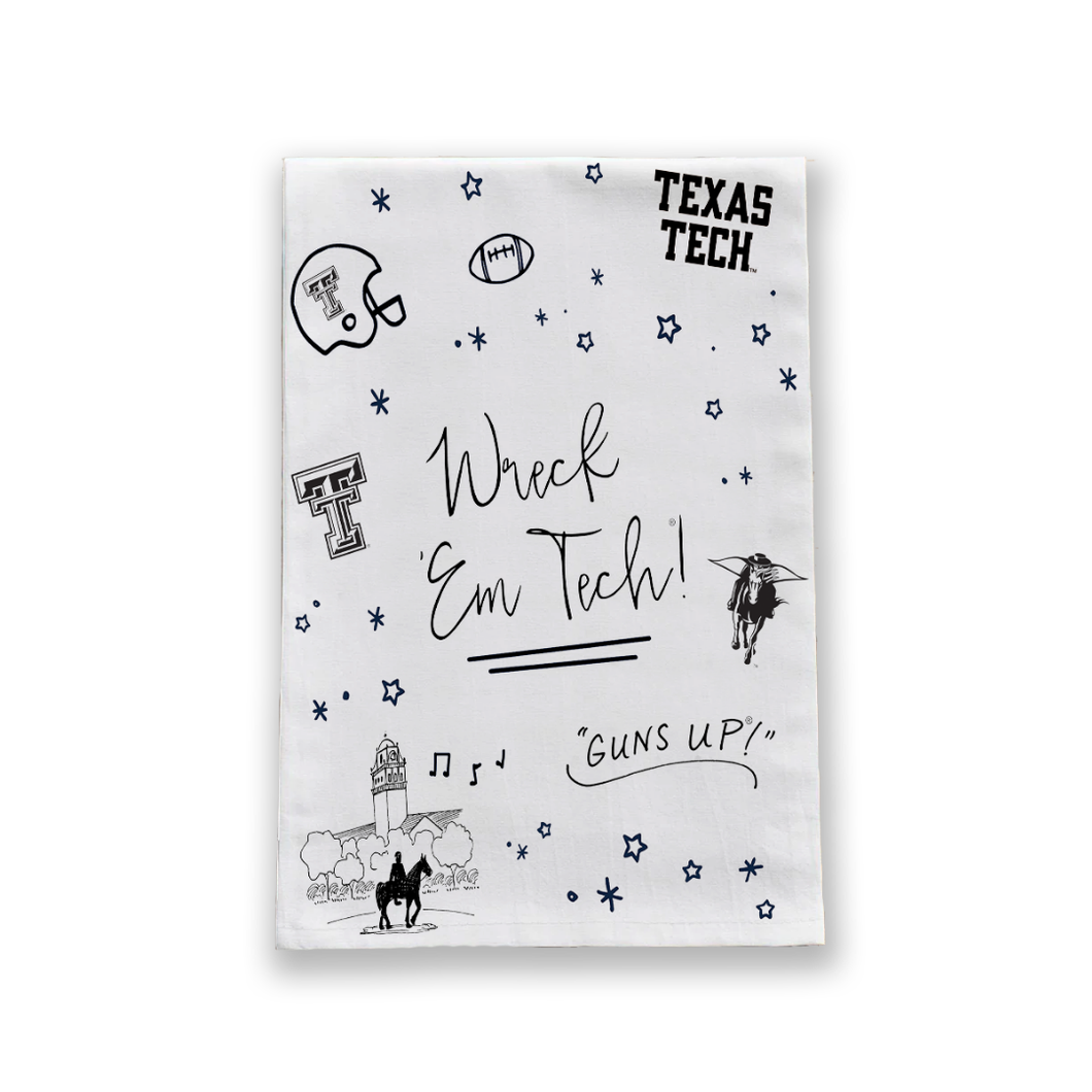 Texas Tech Confetti Tea Towel