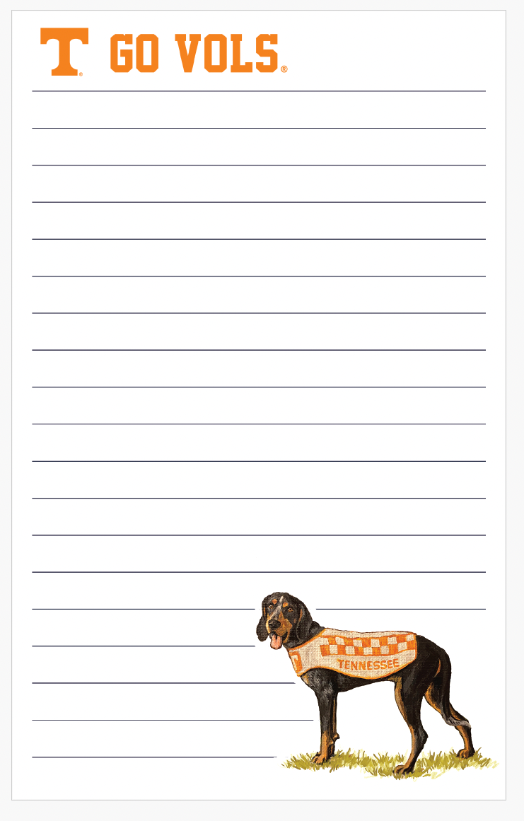 Tennessee Mascot 5x8 Notepad