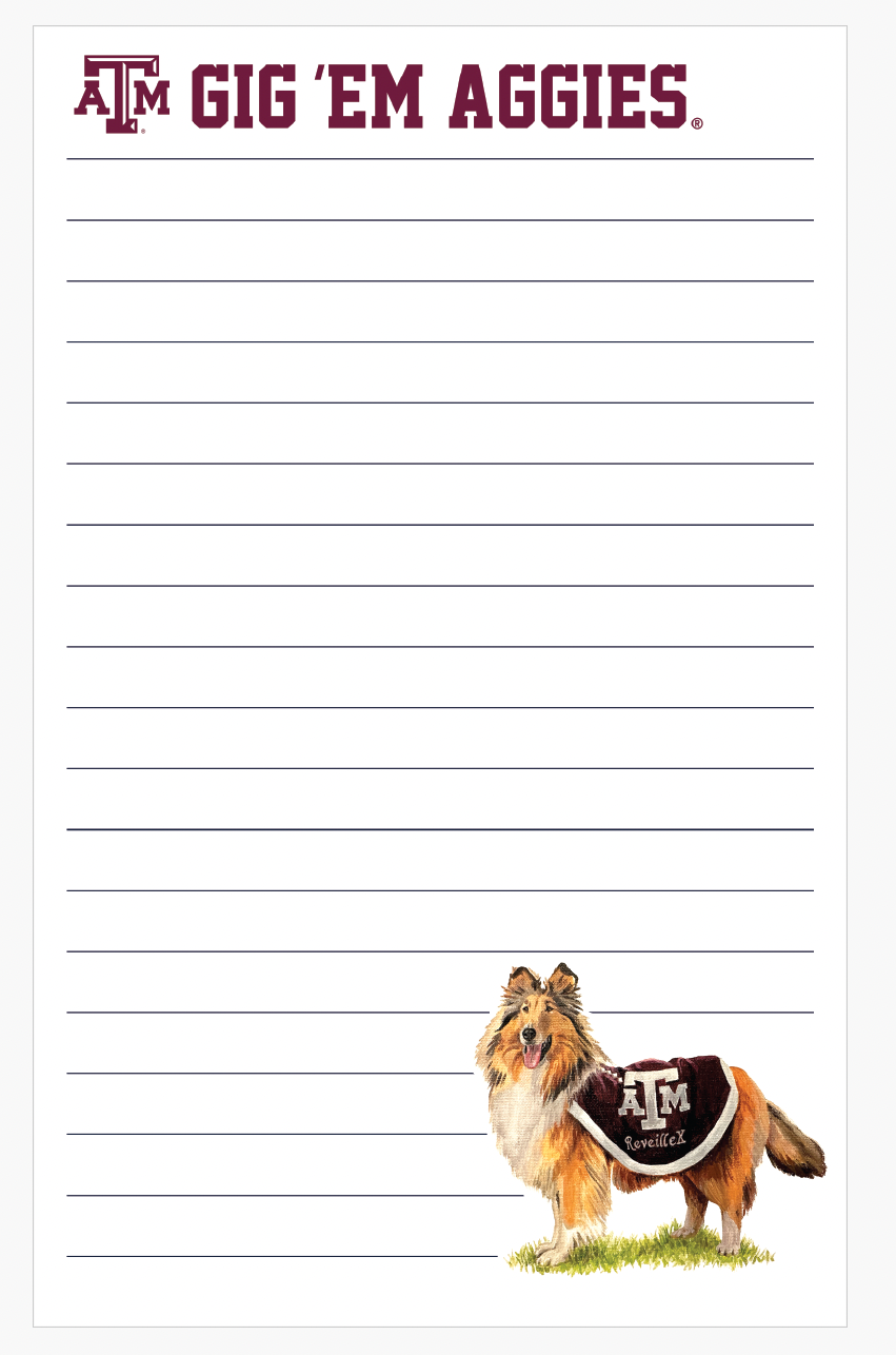 Texas A&M Mascot 5x8 Notepad