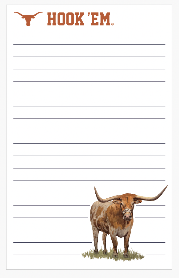 Texas Mascot 5x8 Notepad