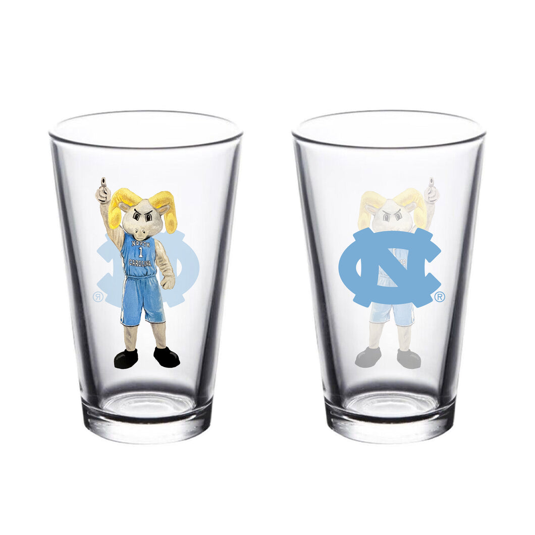 UNC Mascot Pint Glass