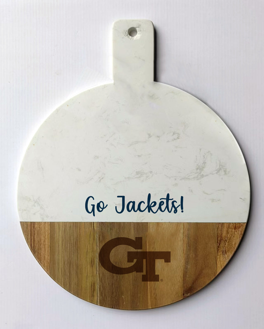 Georgia Tech Spirit Marble and Wood Charcuterie Board