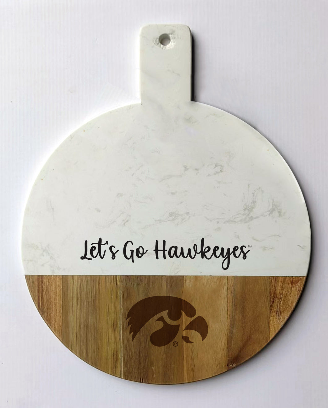 Iowa Spirit Marble and Wood Charcuterie Board