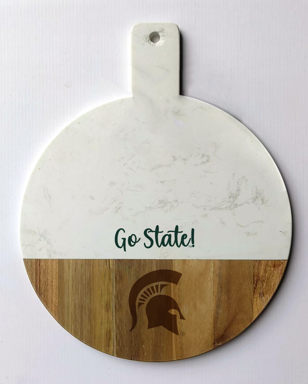 Michigan State Marble and Wood Charcuterie Board