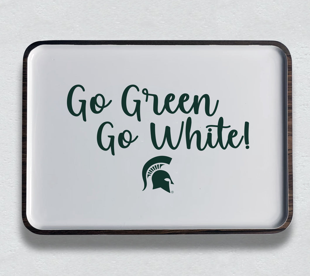 Michigan State Spirit Mango Wood Tray