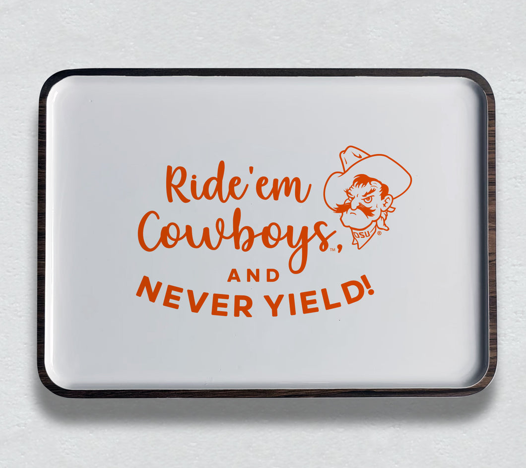 Oklahoma State Spirit Mango Wood Tray