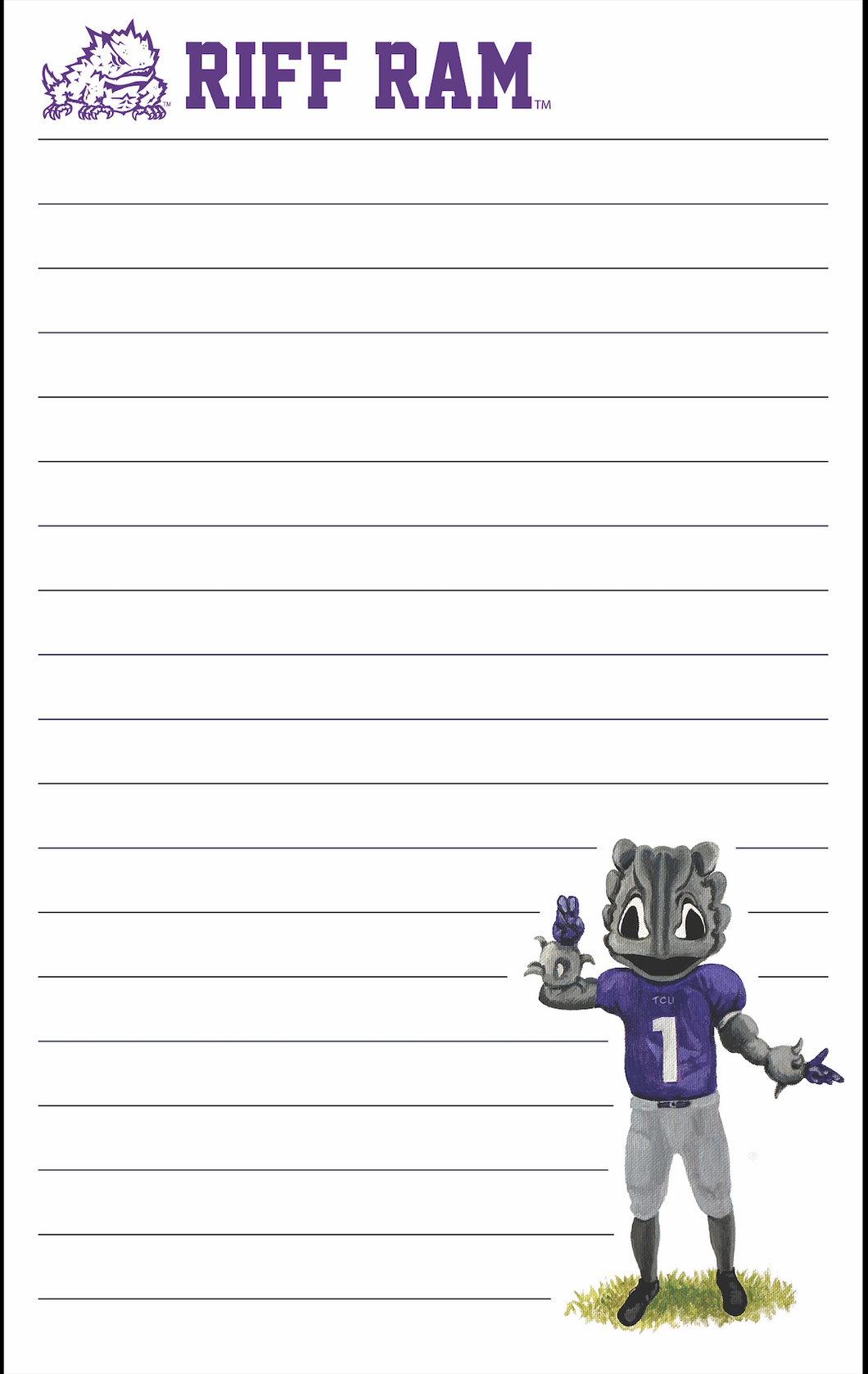 TCU Mascot 5x8 Notepad