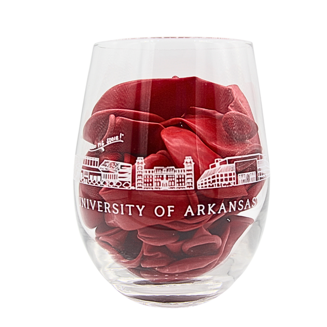 Arkansas Skyline Wine Glass